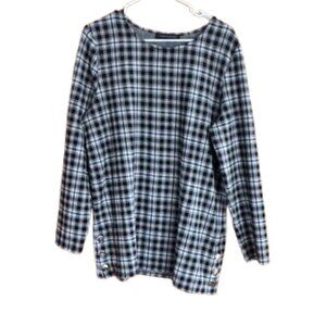 Tommy Hilfiger Plaid Long-Sleeve Top NWOT Large